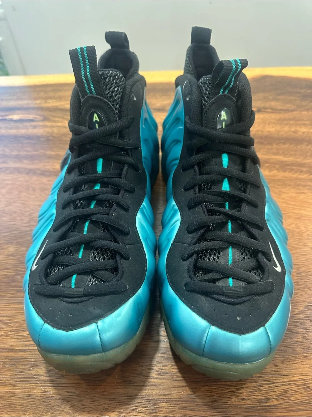 Nike Air Foamposite Pro Electric Blue Black 624041-410 US Men's Sz 10.5 2011 GUC